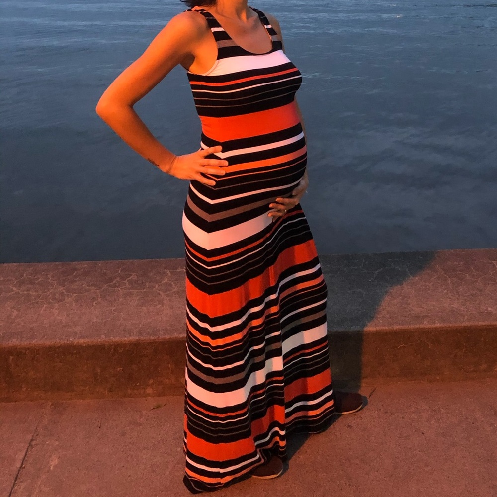 Merona striped maxi dress small